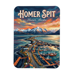 Homer Spit Alaska Vykort Magnet