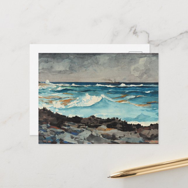 Homer - Strand och bränning, Nassau Vykort (Fram/Back In Situ)