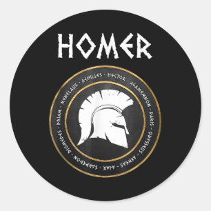 Homer the Iliad and Odyssey Heroes of the Trojan W Runt Klistermärke