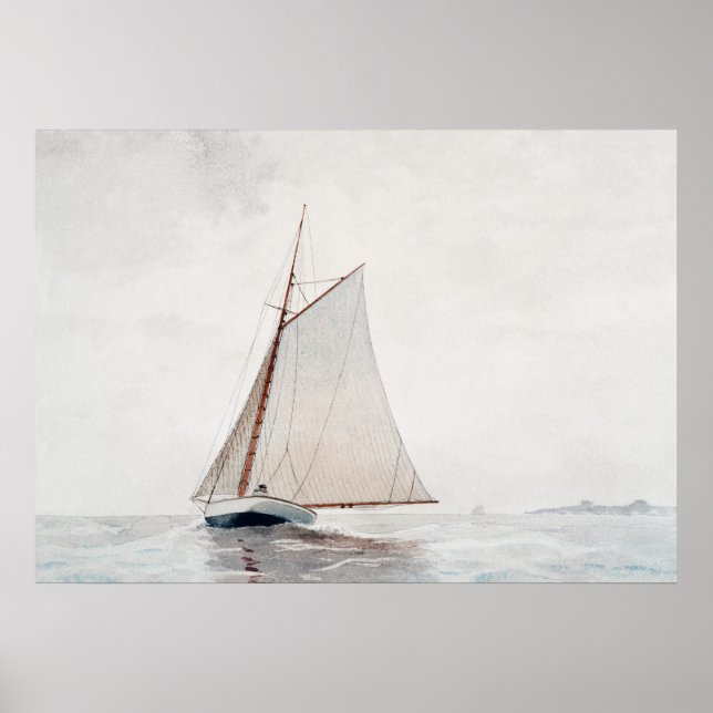 Homers Sailing off Gloucester Poster (Framsidan)