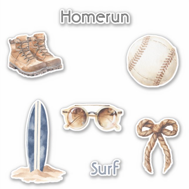 Homerun Baseboll Surfing Klistermärken (Framsida)