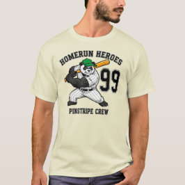 Homerun Heroes Panda Streck Crew T Shirt