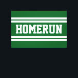 HOMERUN Ljusgrön Vit Sommar Basebollränder Canvastryck<br><div class="desc">Denna sportiga basebolldesign har fet idrottsmässig HOMERUN-text inuti breda vita tävlingsränder mot en ljusgrön bakgrund. Färgerna och texten i denna design kan anpassas.</div>