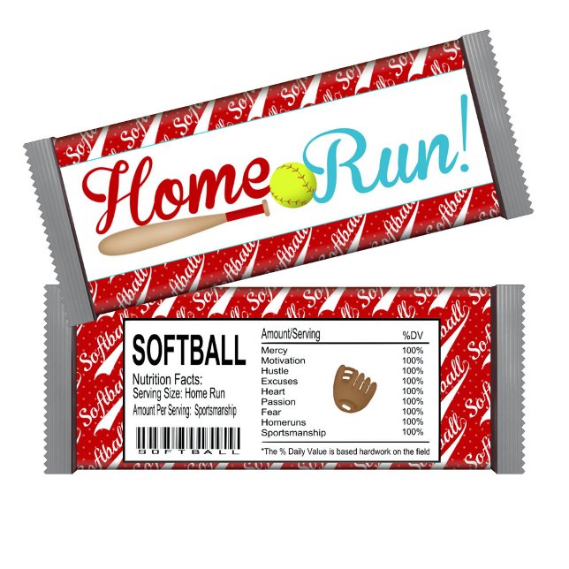 Homerun Softball Birthday Candy Pub Wrapper Favors Anteckningsblock (Skapare uppladdad)