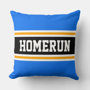 HOMERUN Sportig Ljusblå Orange Sommar Ränder Kudde