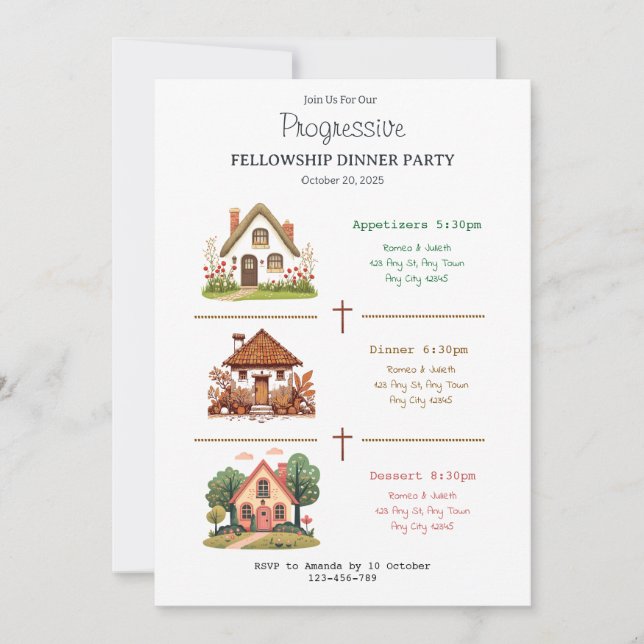 Homes Progressive Fellowship Dinner Invitation Inbjudningar (Framsida)