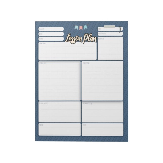 HOMESCHOL LESSON PLAN 2-anteckningsblock Anteckningsblock (Roterad)