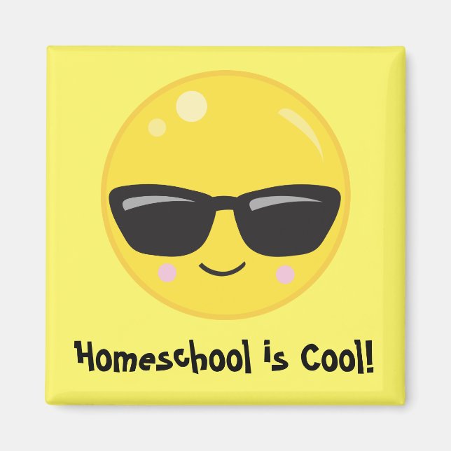 Homeschool är coola ledig emoji magnet (Framsidan)