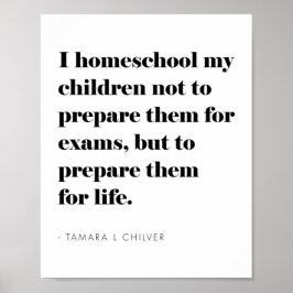 Homeschool Citat - inspirationell, modern, minimal Poster