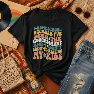 Homeschool Citat Retro Anpassad Text Färger T Shirt