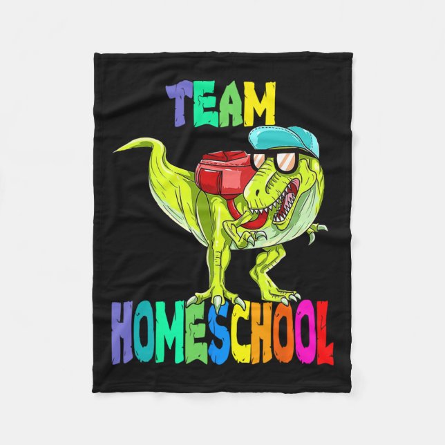 Homeschool Dinosaur T Rex Back to school Fleecefilt (Framsidan)