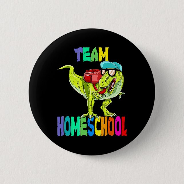 Homeschool Dinosaur T Rex Back to school Knapp (Framsida)