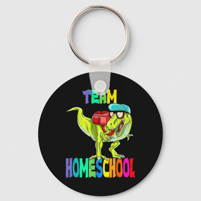 Homeschool Dinosaur T Rex Back to school Nyckelring (Framsida)