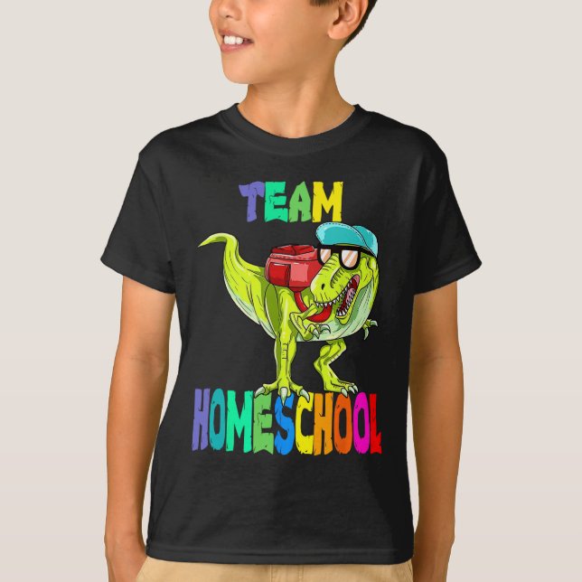 Homeschool Dinosaur T Rex Back to school Shirt (Framsida)