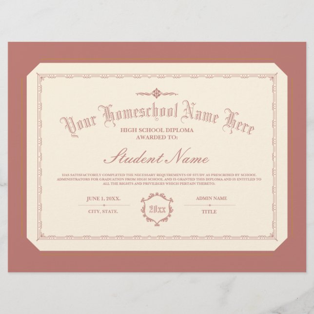 Homeschool Diploma Traditional Soft Red (Framsida)
