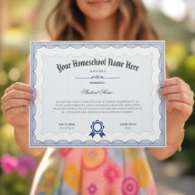 Homeschool-examen traditionell blå