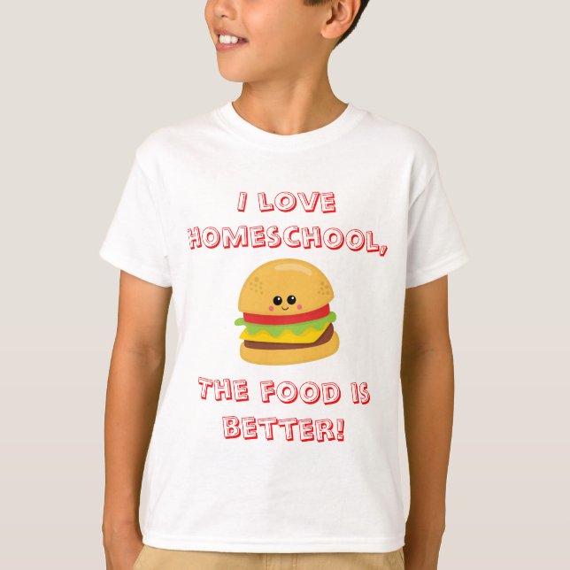 Homeschool Food Humor Tee Shirt (Framsida)