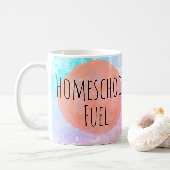 Homeschool Fuel Funny Mamma-kaffe Kaffemugg (Med munk)