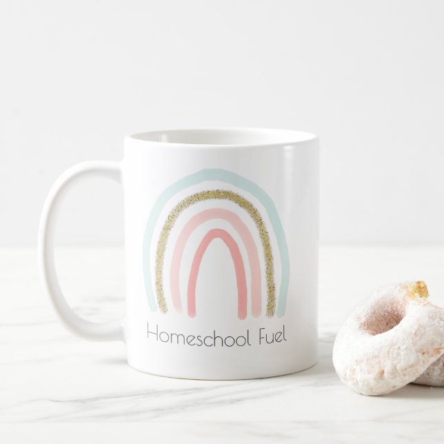 Homeschool Fuel Homeschool Mamma Rainbow Glitter Kaffemugg (Med munk)
