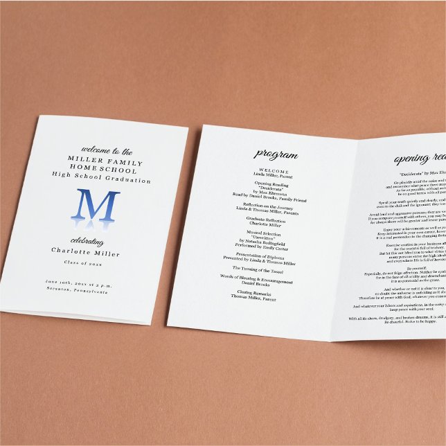 Homeschool Graduation Program Folded Pamphlet (Skapare uppladdad)