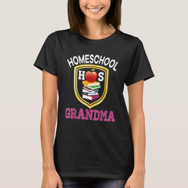 Homeschool Grandma Back To School Mom Dad Kid Stud T Shirt (Framsida)