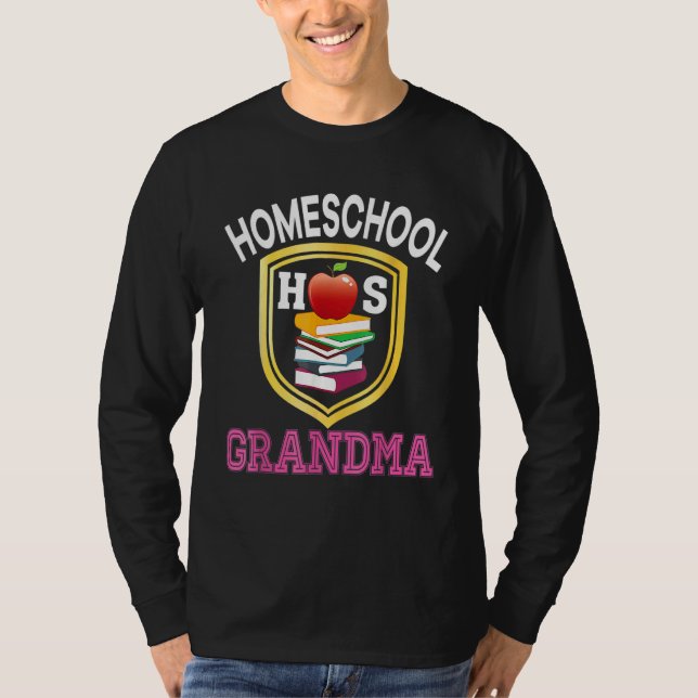 Homeschool Grandma Back To School Mom Dad Kid Stud T Shirt (Framsida)