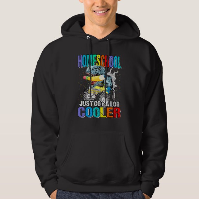 Homeschool Har A Lot Cooler Monster Lastbil Din Di Hoodie (Framsida)