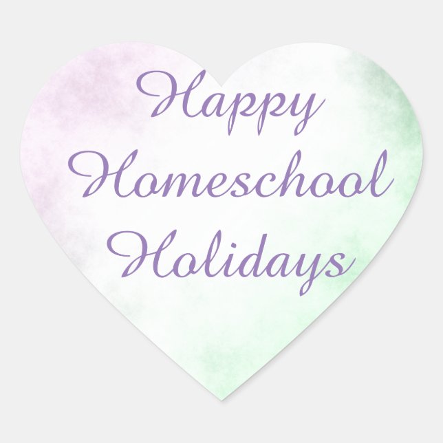 Homeschool Helgdagars Heart Hjärtformat Klistermärke (Framsida)