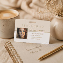 Homeschool Lärar-ID-märke Modern Guld