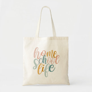 Homeschool Life Pastel Rainbow Färg Namnteckning Tygkasse