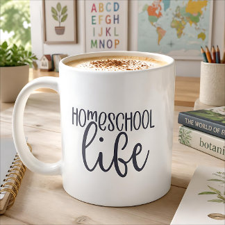 Homeschool Liv Minimalistisk Kalligrafi Kaffemugg