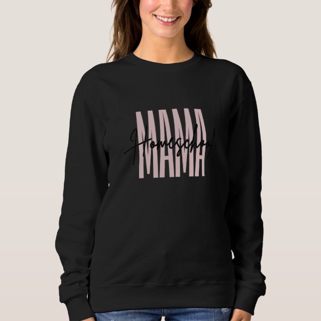 Homeschool MAMA Pink and Black T Shirt (Framsida)