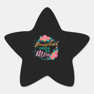 Homeschool Mamma Gift Funny Hemskola för kvinnor Stjärnformat Klistermärke