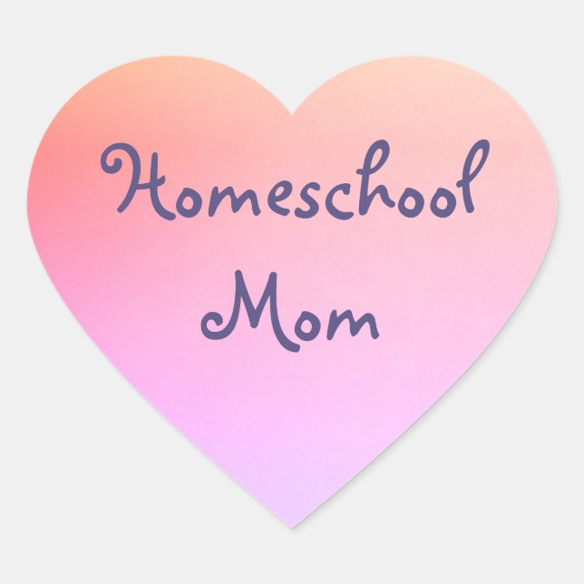 Homeschool Mamma Hjärtformat Klistermärke (Framsida)