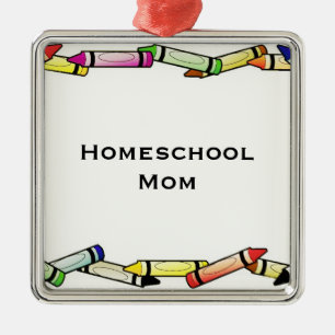 Homeschool mamma julgransprydnad metall