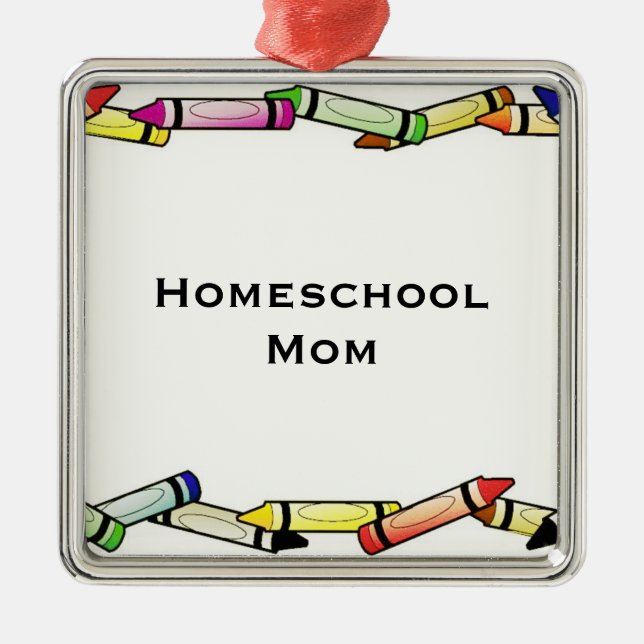 Homeschool mamma julgransprydnad metall (Framsidan)