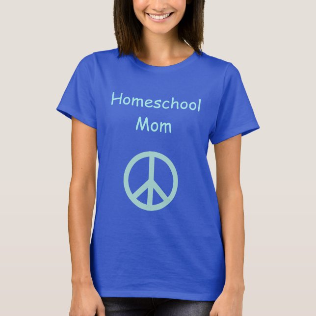 Homeschool Mamma med Fredstecken T Shirt (Framsida)