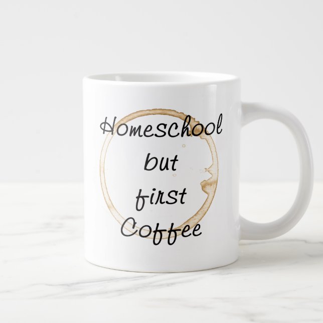 Homeschool men första kaffet Jumbo Mugg (Höger)