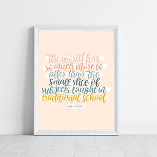 Homeschool Motivering Citate Art Poster