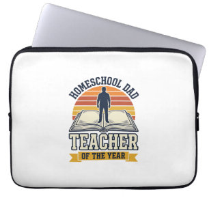 Homeschool Pappa Lärare Årets Vintage T-Shirt D Laptop Fodral