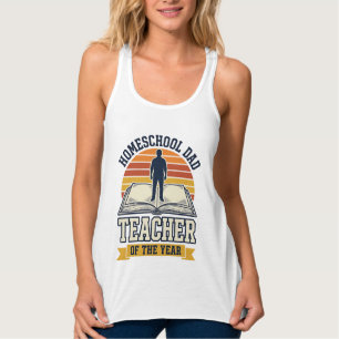 Homeschool Pappa Lärare Årets Vintage T-Shirt D Linne Med Racerback