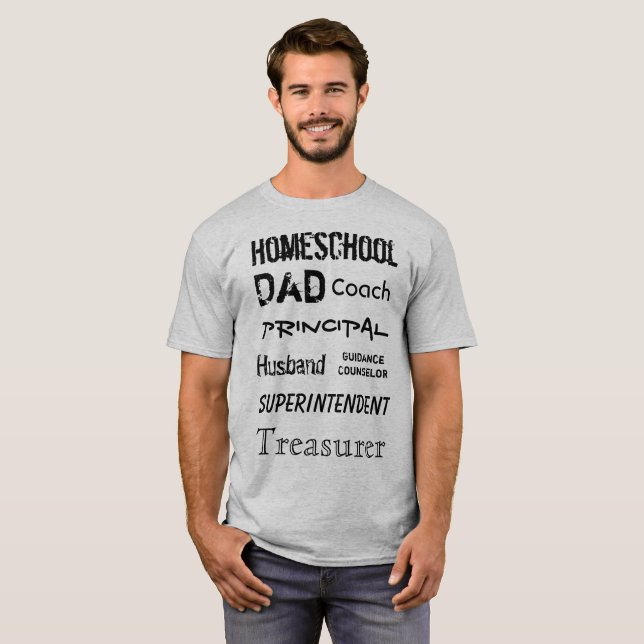 Homeschool papparoller - utslagsplats t-shirt (Hel framsida)