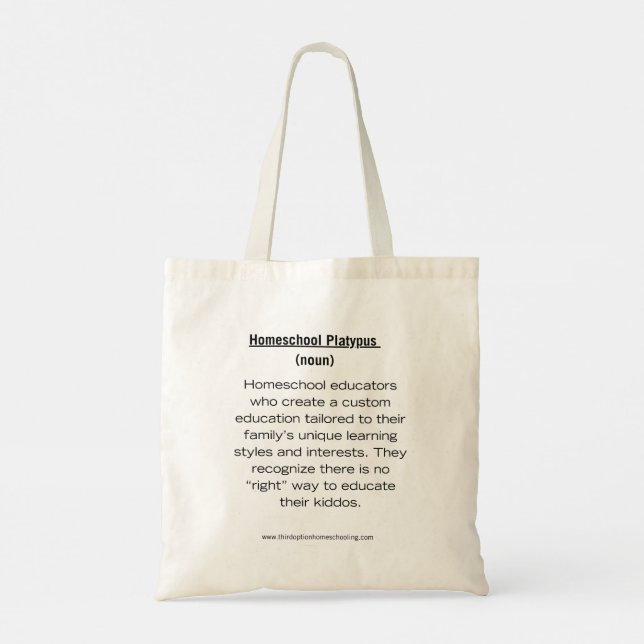 Homeschool Platypus Tote  Tygkasse (Baksida)