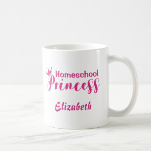 Homeschool Princess Söt Rosa and White Kaffemugg
