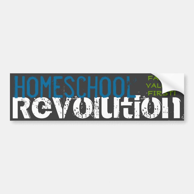 Homeschool Revolution - Familjevärden först! Bildekal (Framsidan)