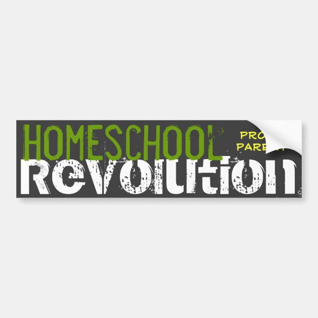 Homeschool Revolution Proud Parent Bumper Sticker Bildekal (Framsidan)