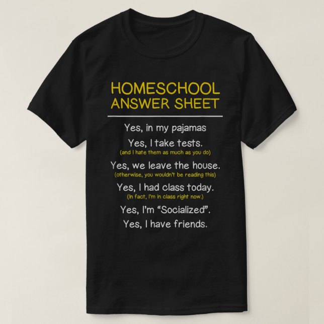 Homeschool Student Kids lustiga studier hemma T Shirt (Design framsida)