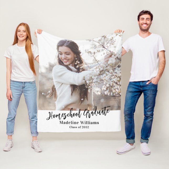 Homeschool Student Studenten Photo Fleecefilt (På plats)