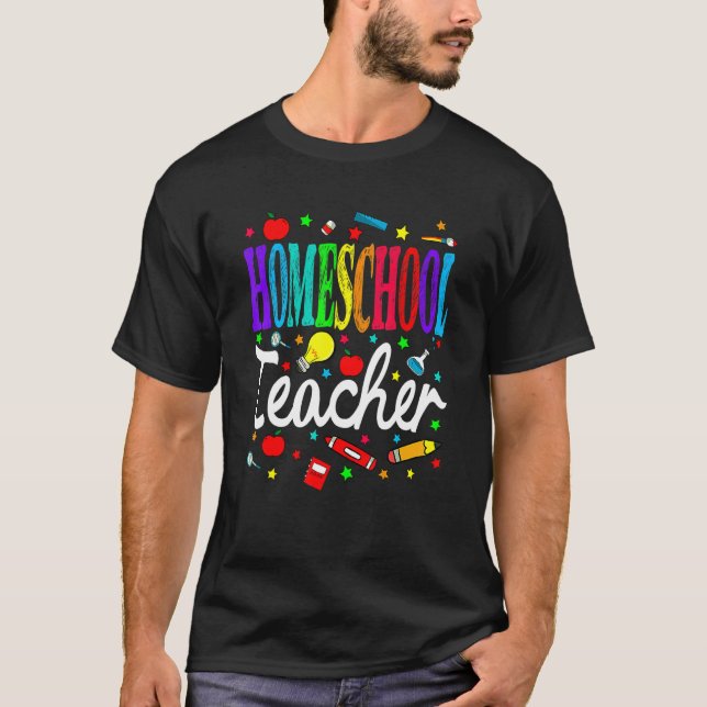 Homeschool Teacher Back To School Boys Girls T Shirt (Framsida)