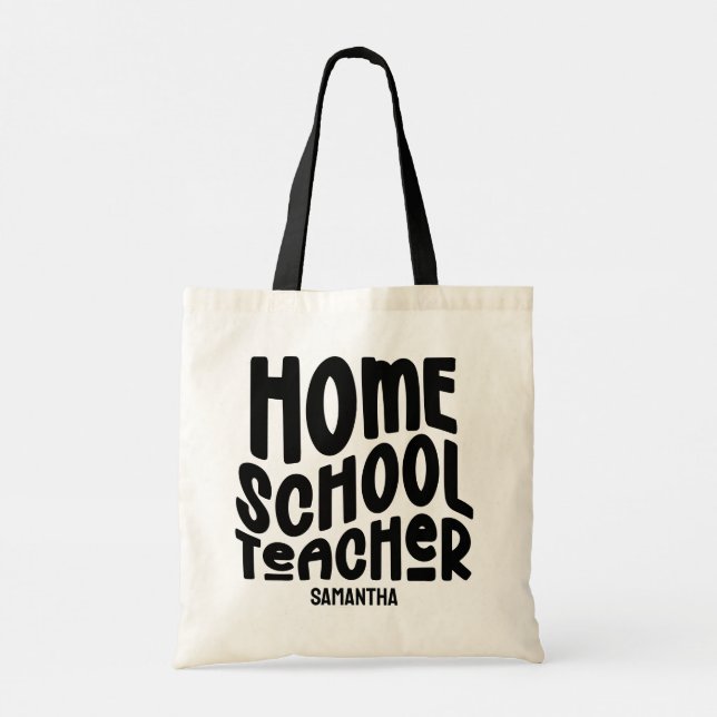 Homeschool Teacher | Black Text Design Tygkasse (Baksida)
